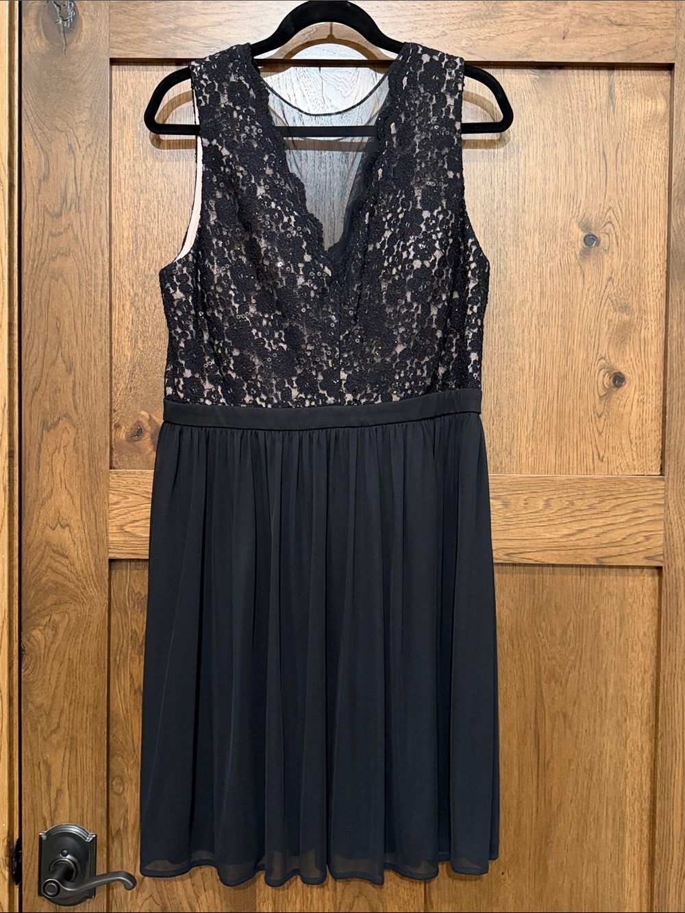 Morgan & Co. Black Lace Bodice Midi Dress